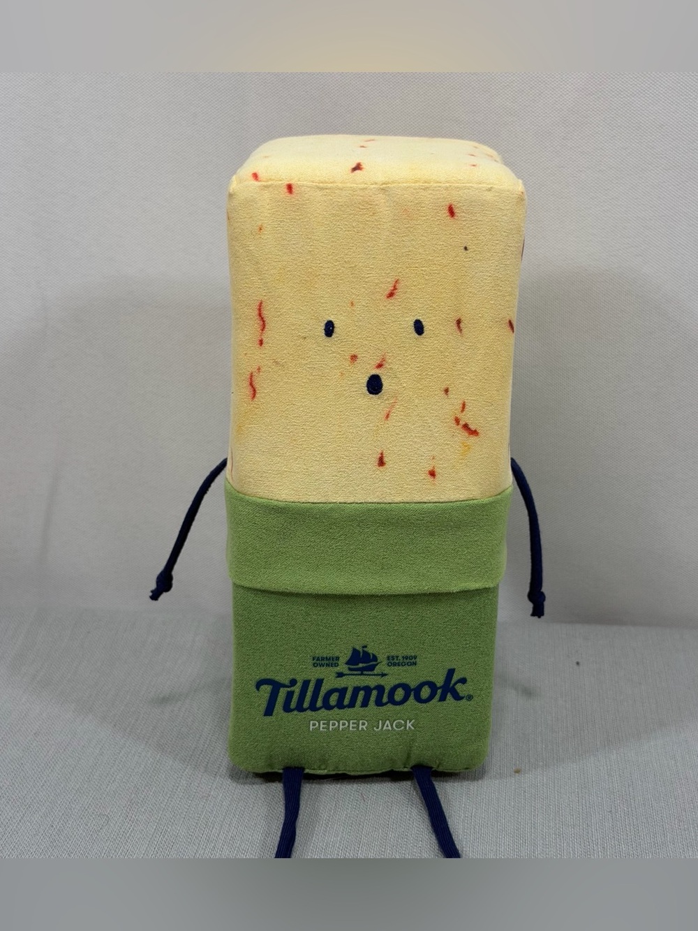 Tillamook Pepper Jack Cheese Plush Stuffed Toy Small Green Beige Red Washable